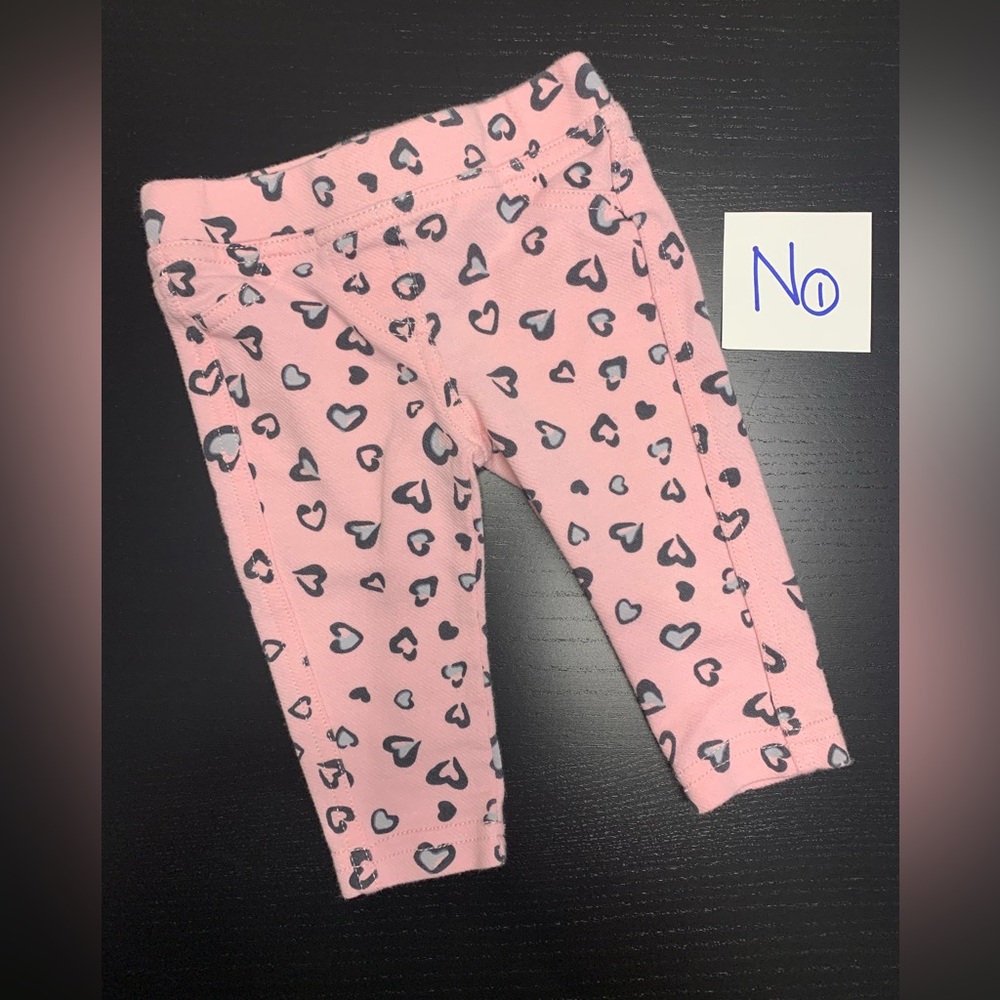 ⭐️2/$5.00⭐️ George 3-6m Pink Heart Print Leggings